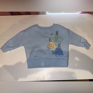 Disney Light Blue Girls' Sweatshirt with Princess Trio